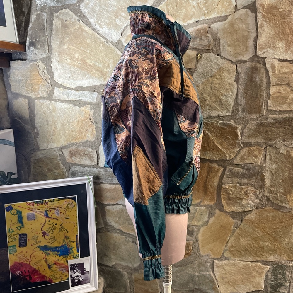 Vintage Active Stuff Patchwork Windbreaker Medium - image 4